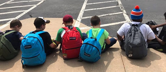 Kids with backpacks