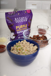 Here are the ingredients for Sweet Potato Ground Turkey Skillet meal; one of the quick and easy family dinners.