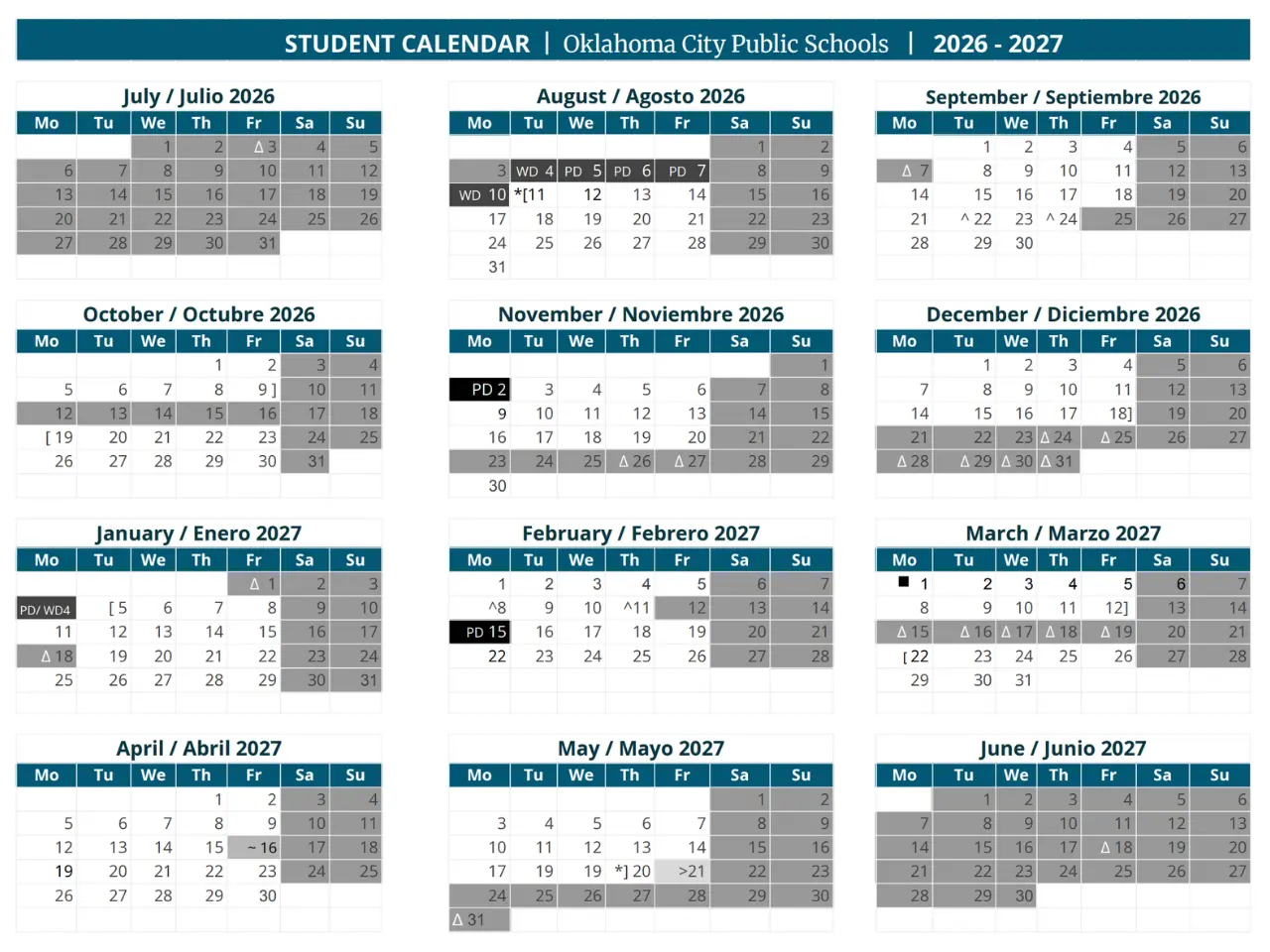 okc district calendar