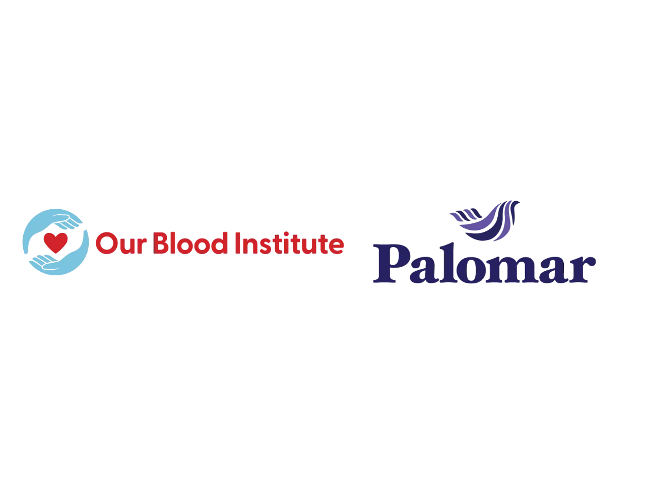 Our Blood Institute; Palomar logos